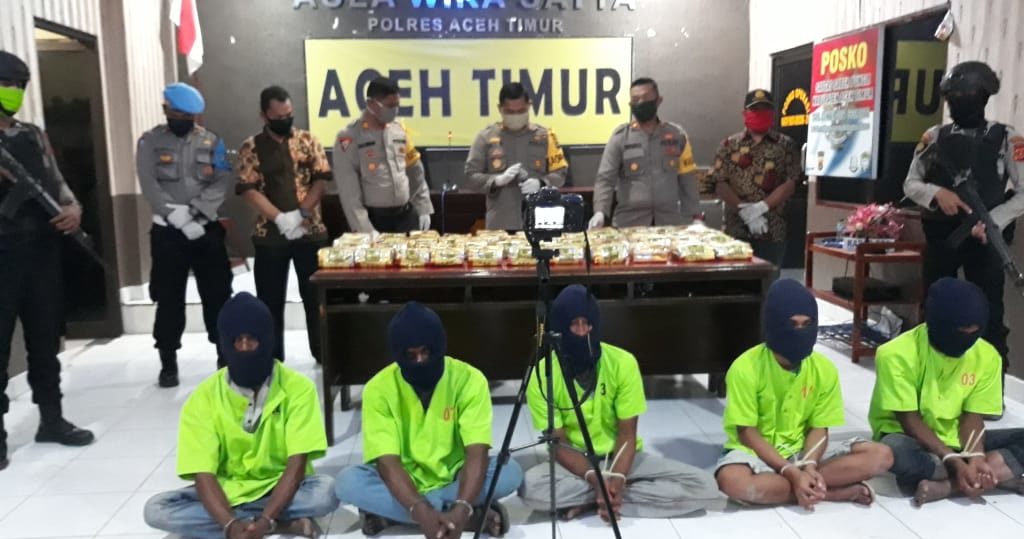 Polres Aceh Timur Gagalkan Penyeludupan 45 Kg Sabu Jaringan Internasional