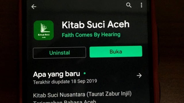 Aplikasi Kitab Suci Aceh Sudah di Takedown di Play Store