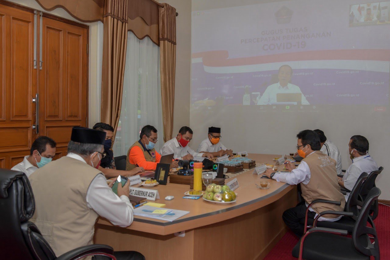 Bahas New Normal, Plt Gubernur Aceh Ikuti Rapat Online Bersama Presiden Jokowi