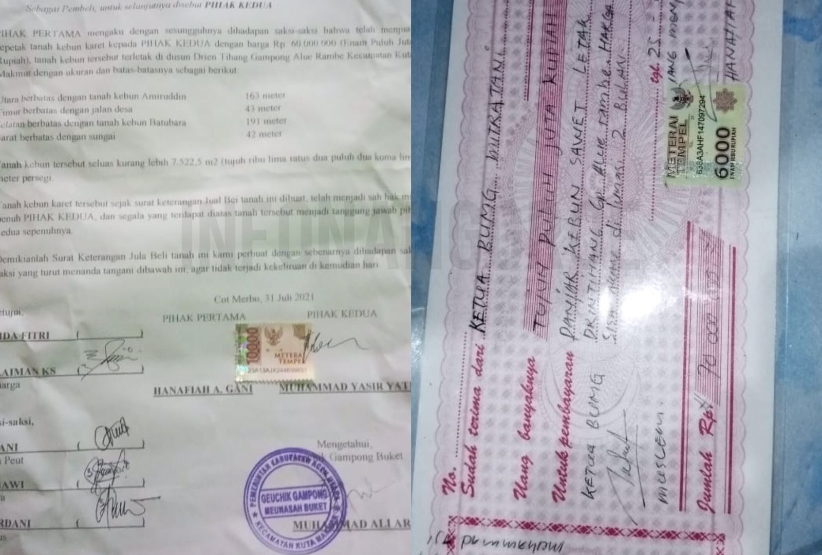 Oknum Perangkat Desa Gampong Buket Kuta Makmur Diduga Menjual Tanah BUMG dan Palsukan Kwitansi