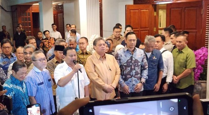 Prabowo Subianto Umumkan Cawapres Usai Rapat Dengan 8 Ketum Partai