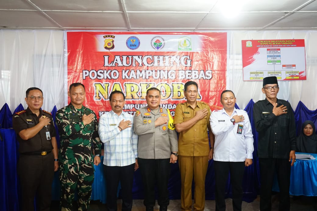 Kapolres Aceh Tamiang Luncurkan Kampung Bebas Narkoba di Karang Baru