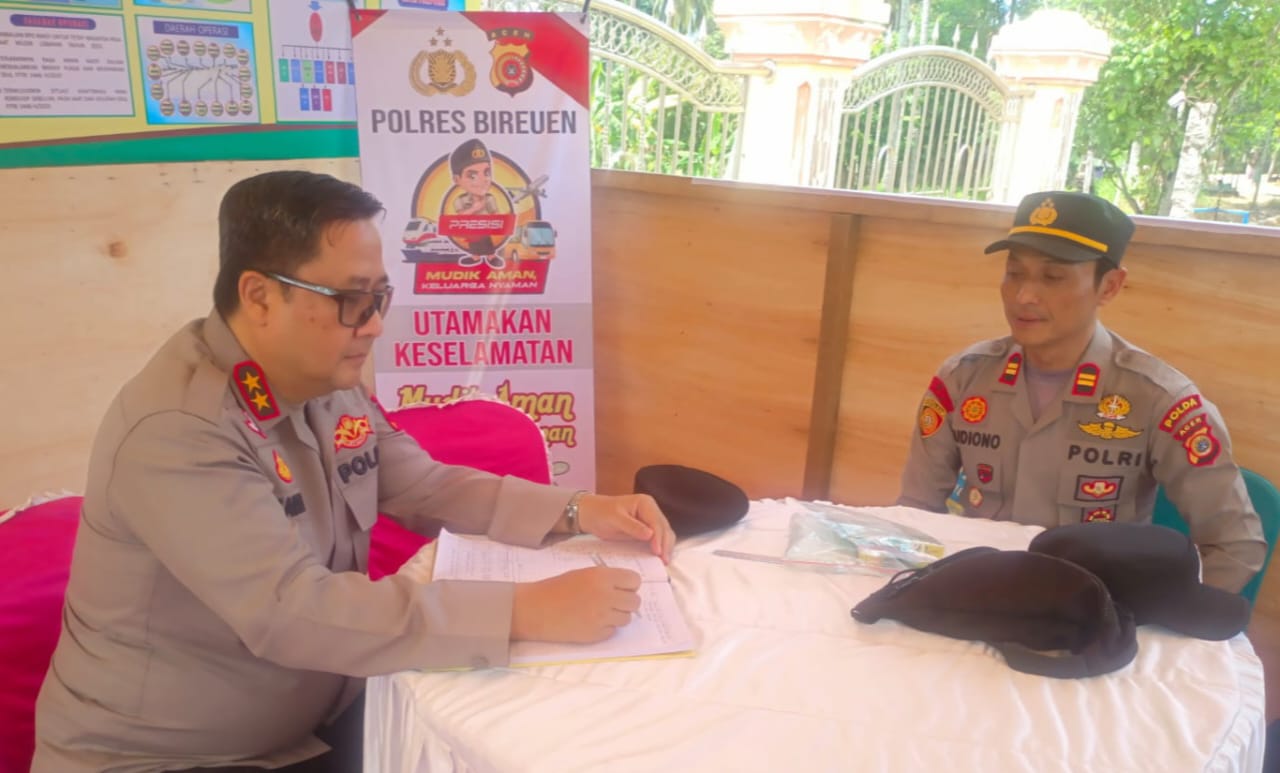 Kapolda Aceh Tinjau Pos Pengamanan Lebaran di Bireuen