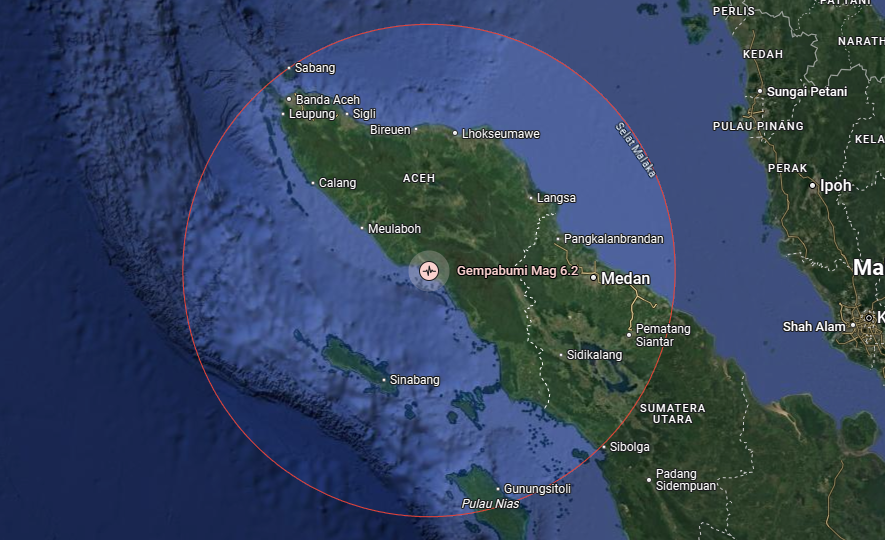 Gempa Magnitudo 6,2 Guncang Blangpidie, Terasa hingga Banda Aceh