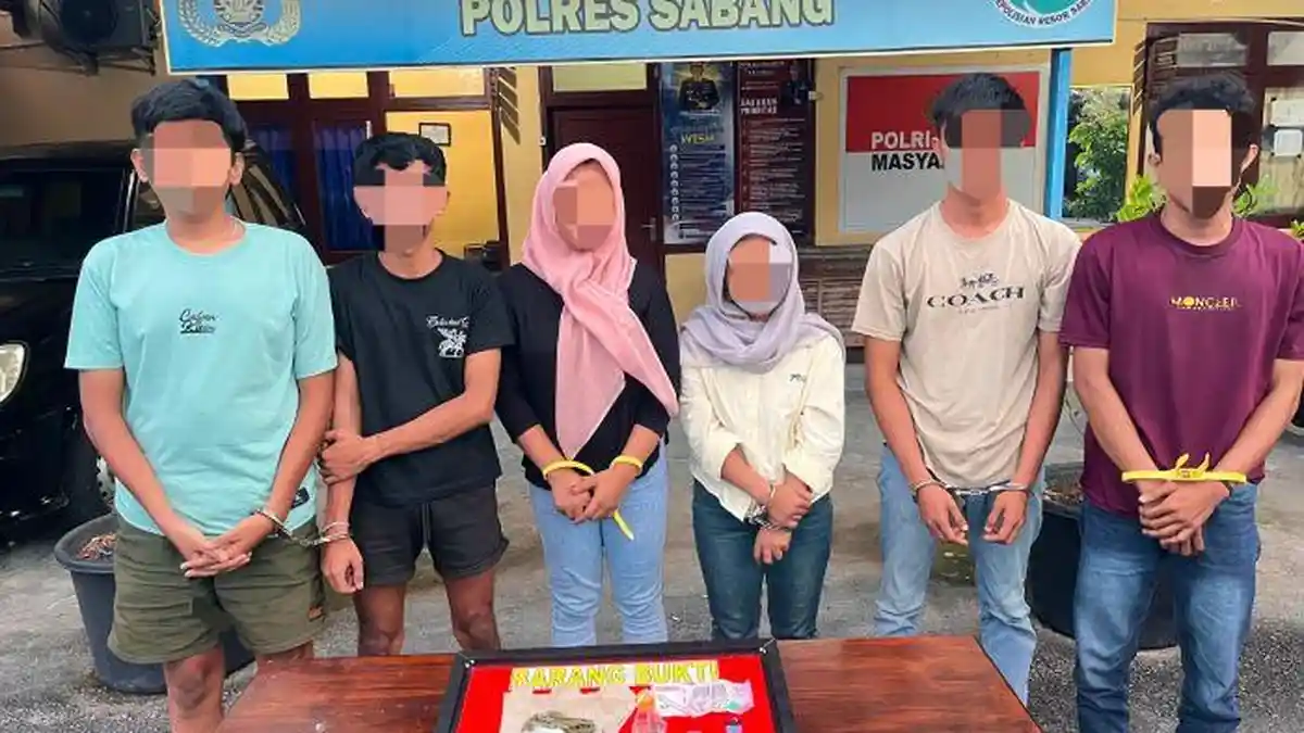 Enam Pemuda Digerebek di Kamar Hotel Sabang, Diduga Asyik Pesta Ganja dan Sabu