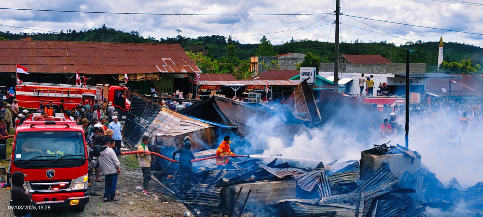 Kebakaran Hebat di Pasar Jagong Jeget Aceh Tengah, 96 Rumah Warga Ludes Terbakar