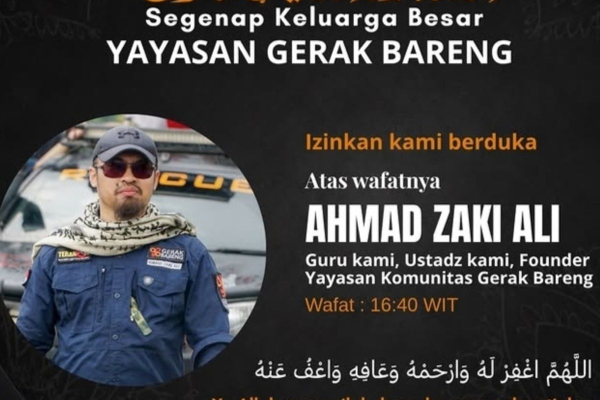 Pendiri Yayasan Gerak Bareng, Ahmad Zaki Ali, Meninggal Dunia Saat Salurkan Bantuan Gempa NTT
