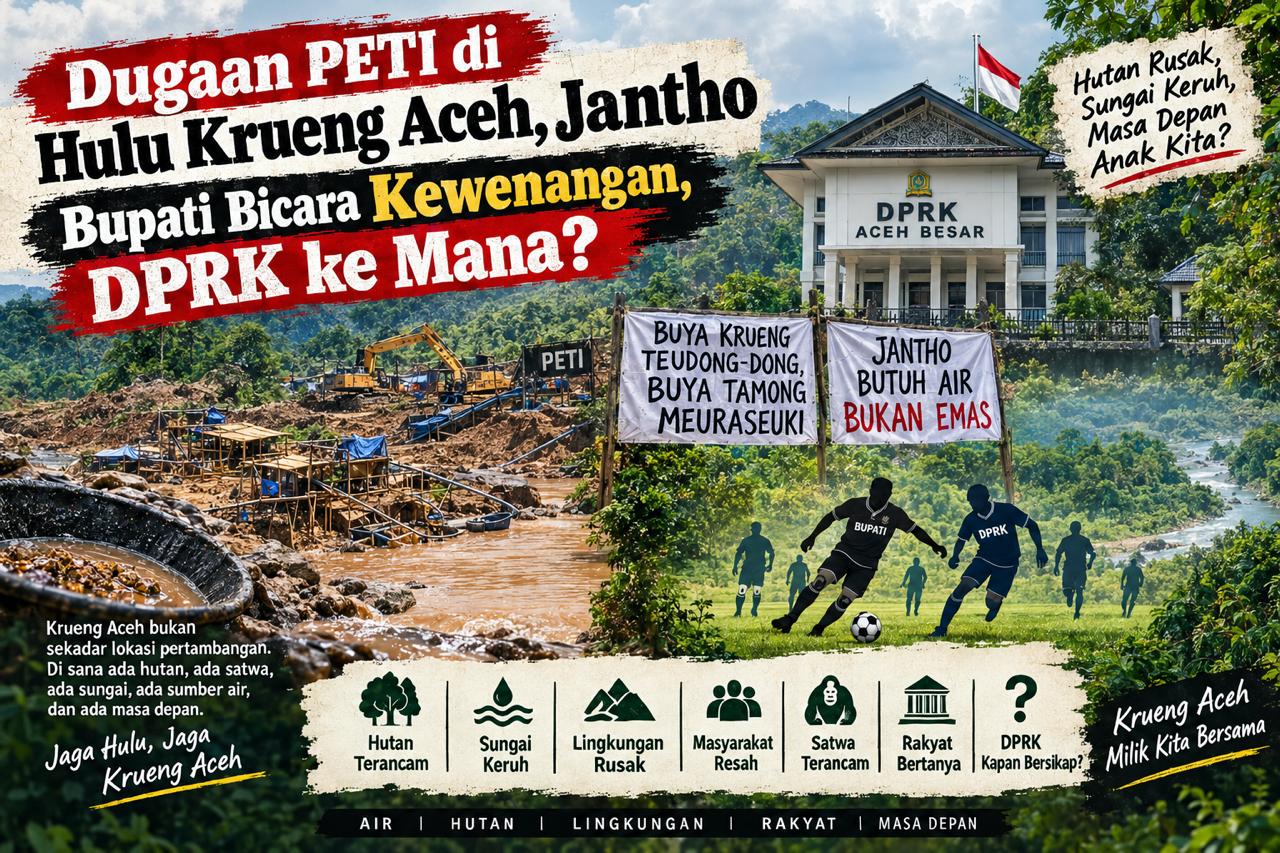 Dugaan PETI di Hulu Krueng Aceh, Bupati Bicara Kewenangan, DPRK Ke Mana?
